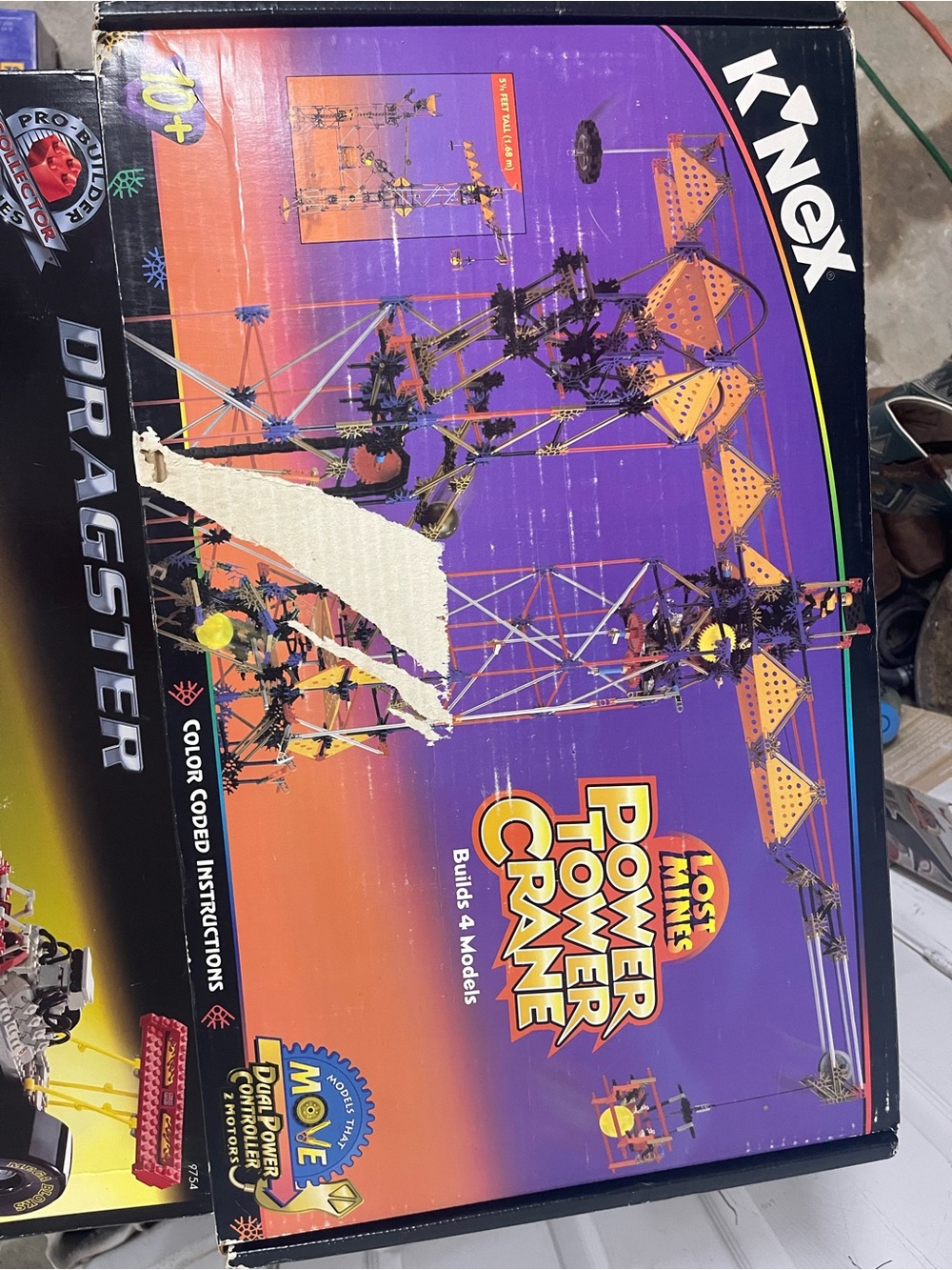 K'NEX Power Tower Crane Building Set - Purple & Orange